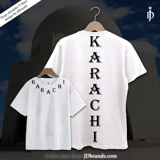 Karachi print | stylish look | drop shoulder T-shirt