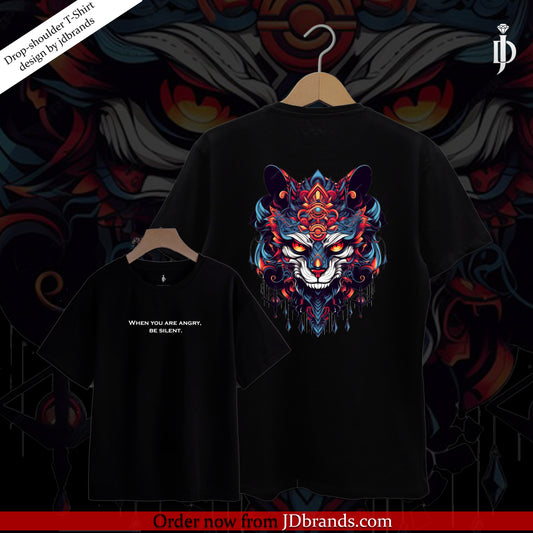 wolf 3d design | printed drop shoulder T-Shirt